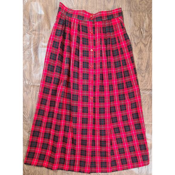Vintage Portraits Northern Isle Skirt SZ 8 Tartan Plaid Flannel Maxi Button Up* - Picture 1 of 10